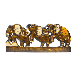 Панно настенное Три слона 50х20 см рыже-коричневое в ассортименте албезия