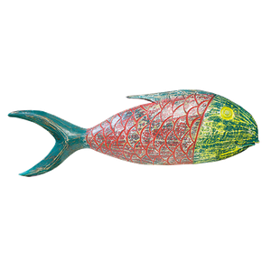 Панно настенное Рыба 90 см красно-зеленое албезия