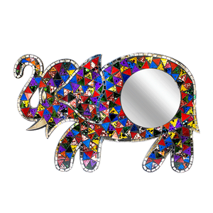 Зеркало Слон 60х40 см краски лета абстракция инкрустация мозаика