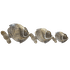 Рыбки Настенные украшения Набор 3 шт 33,26,20 см серые белый узор албезия