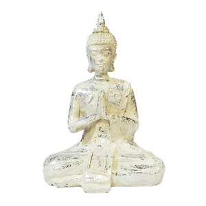 Будда Медитация  в позе лотоса 14х21 см белое серебро
