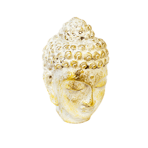 Голова Будды 8х12 см белое золото