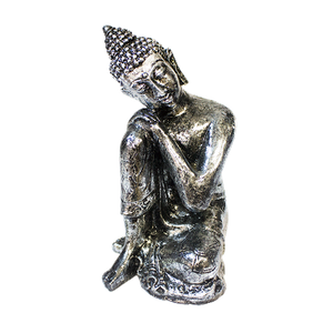 Будда Медитация 11х18 см темное античное серебро