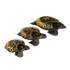 Шкатулки Черепахи Набор 3 шт 20,16,12 см резьба Цветок коричнево-леопардовые албезия