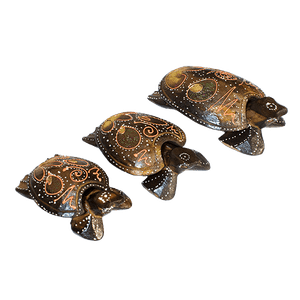 Шкатулки Черепахи Набор 3 шт 20,16,12 см в ассортименте коричневые албезия