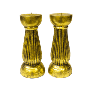 Подсвечник Классик Набор 2 шт 20 см Antic Gold резьба албезия