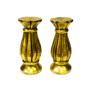 Подсвечник Класcик Набор 2 шт 20 см Antic Gold резьба рельефный край албезия