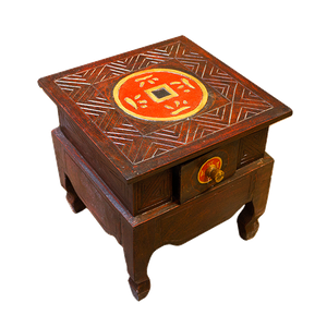 Столик с ящиком Монета 40х40 см под красное дерево