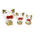 Кошечки с бубенчиками Набор 3 шт 10,8,6 см белые потертые с золотом в ассортименте