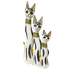 Кошки фигурные Семья 100,80,60 см ожерелье инкрустация стеклом абстакция и стразы белые потертые с с
