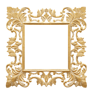 Рама резная для зеркала Моцарт 90х90 см inside 52х52 см White Gold