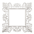 Рама резная для зеркала Моцарт 90х90 см inside 52х52 см White Silver