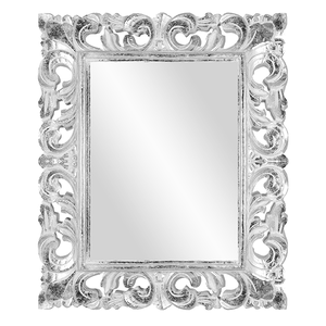 Рама резная для зеркала Варезе 50х60 см inside 32х42 см White Silver