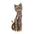 Кошка 30 см инкрустация камешками растительный узор роспись роспись мазками дымчато-коричневая