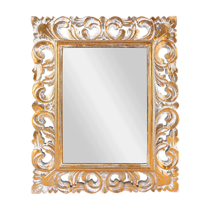 Рама резная для зеркала Варезе 50х60 см inside 32х42 см White Gold