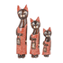 Кошки в платье Семья 50,40,30 см сумочка инкрустация камнем роспись красными мазками коричневые