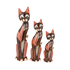 Кошки в мечтах Семья 50,40,30 см роспись красными мазками коричневые