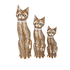 Кошки Семья 50,40,30 см ожерелье стразы растительный узор роспись мазками карамельные