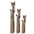 Кошки Семья 100,80,60 см Цветочный узор роспись серо-коричневые