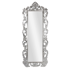 Рама резная для зеркала Флер 70х182 см inside 42х142 см White Silver