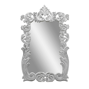 Рама резная для зеркала Анна 88х142 см White Silver