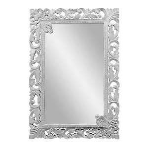 Рама резная для зеркала Анна 80х120 см White Silver