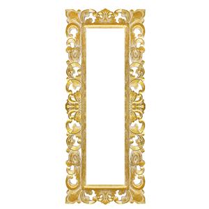 Рама резная для зеркала Ренессанс 40х100 см inside 21х81 см White Gold