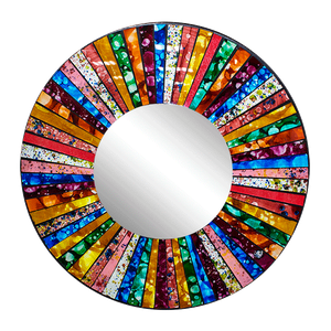 Зеркало круглое 60х60 см краски лета абстракция инкрустация мозаика