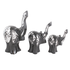 Слоны Семья 23,19,14 см  Black and Silver албезия