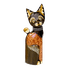 Кошка 30 см ожерелье стразы роспись мазками коричневая