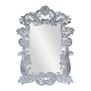 Рама резная для зеркала Анна Премиум 90х125 см inside 57х85 см Chrome Silver