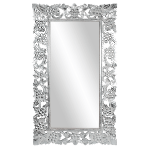 Рама резная для зеркал Сиена 70х120 см inside 42х91 см White Silver
