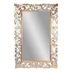 Рама резная для зеркала Афина 80х120 inside 52х92 см White Gold