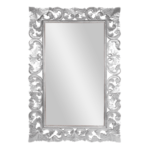Рама резная для зеркала Афина 80х120 inside 52х92 см White Silver
