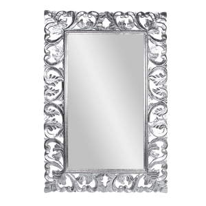 Рама резная для зеркала Варезе 80х120 inside 52х92 см White Silver