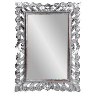 Рама резная для зеркала Римини Премиум 50х70 см inside 32х52 см Chrome Silver