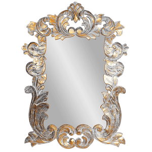 Рама резная для зеркала Анна Премиум 90х125 см inside 57х85 см White Gold Wash