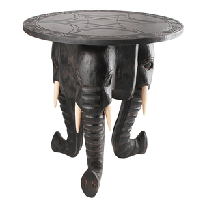 Столик Три Слона 48х50 см резьба черный