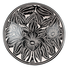 Тарелка декоративная Гибискус 28 см черная с белым терракота