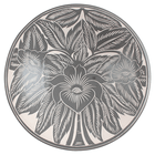 Тарелка декоративная Гибискус 28 см серая с белым терракота