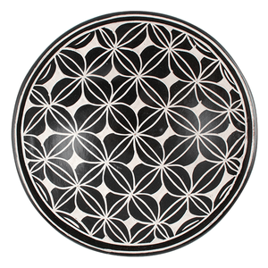 Тарелка декоративная Симметрия 20 см черная с белым терракота