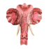 Маска настенная Голова слона 25 см винтажная розовая