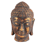 Голова Будды 20х36 см темный патинированный красным золотом