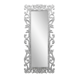 Зеркало в резной раме Дамаск 75х170 см inside 40х135 см White Silver