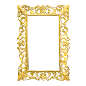 Зеркало в резной раме Ренессанс 70х100 см inside 40х70 см White Gold