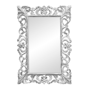Зеркало в резной раме Ренессанс 70х100 см inside 40х70 см White Silver