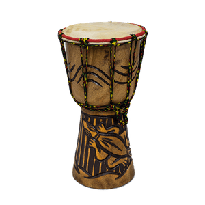 Барабан профессиональный 30 см Геккон резьба коричневый натуральная кожа дерево