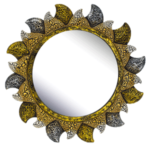 Зеркало Солнце Тасмания 40 см античное золото и серебро