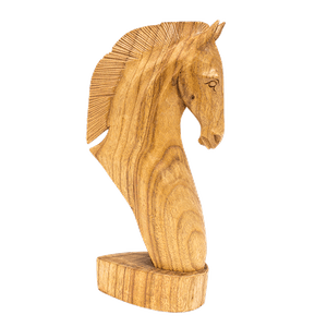 Конь бюст 32 см резьба светлый суар