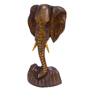 Голова слона на подставке 30 см резьба коричневый суар